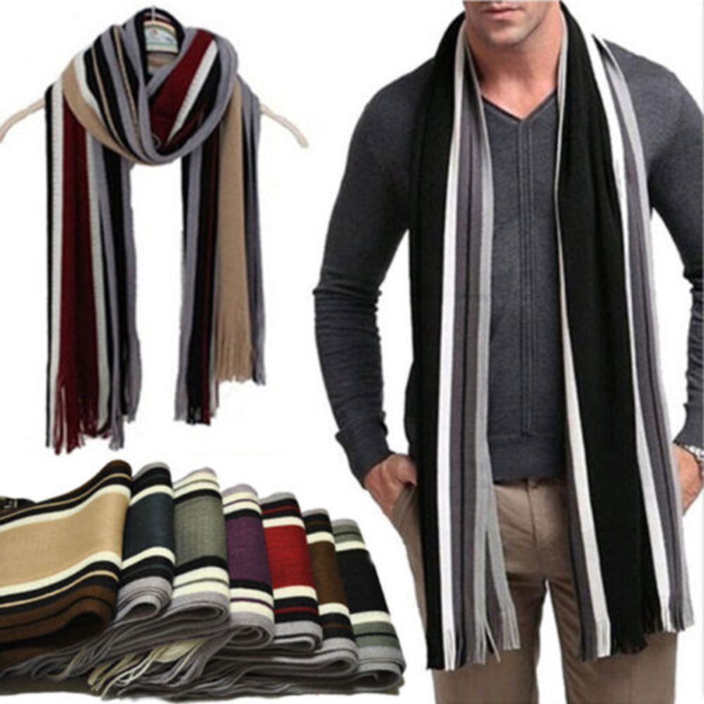 Cashmere Men Striped Scarf Fas - đánh giá và giá Muffler Men Wool
