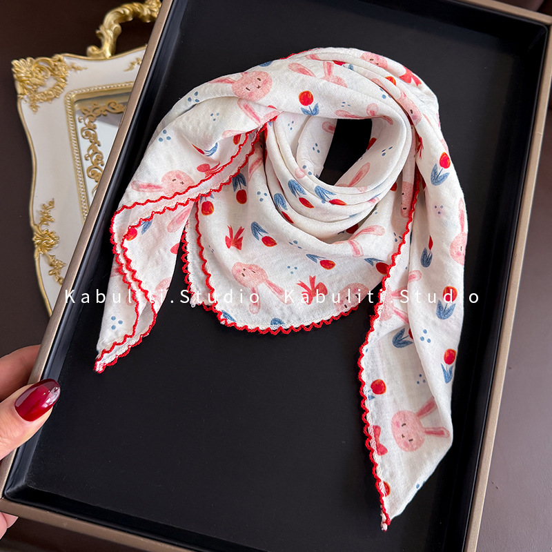 Cotton Linen Square Scarf  58  - đánh giá và giá Ascot Neck Scarf