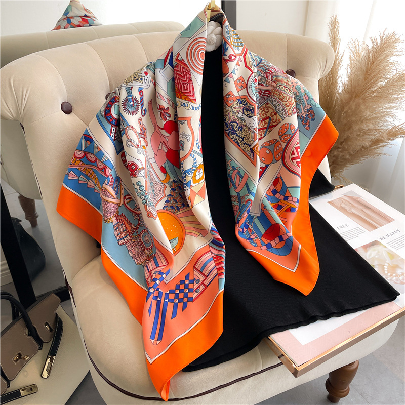 2026 New Square Twill Silk Sca - đánh giá và giá Head Wrap Turban