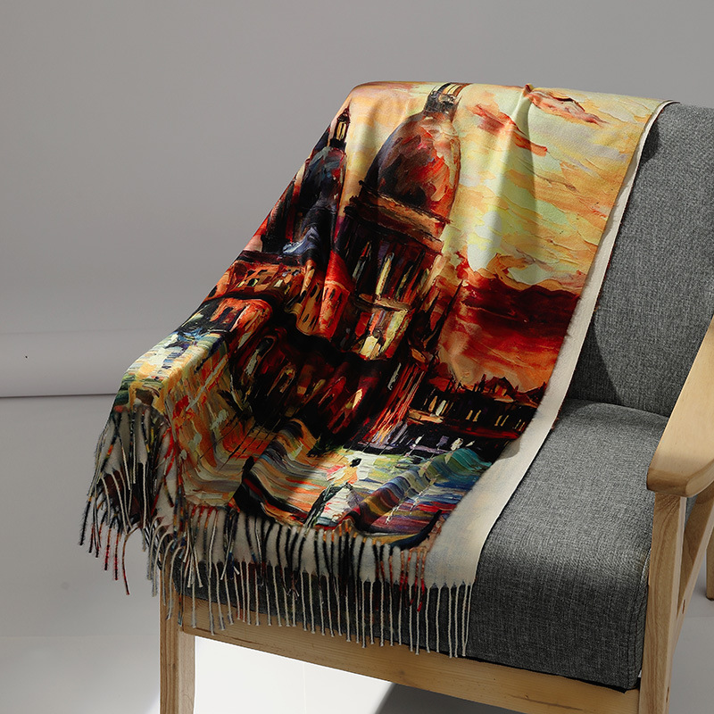 Luxury Brand Oil Painting Cash - đánh giá và giá Muffler Men Wool